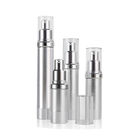 Silver Plating Plastic Airless Cosmetic Bottles 15ml 30ml Carton Packing
