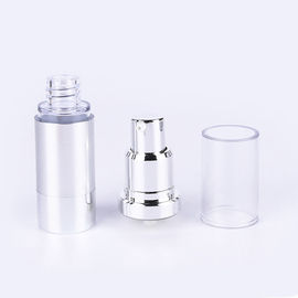 Silver Plating Plastic Airless Cosmetic Bottles 15ml 30ml Carton Packing