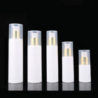 Small White Plastic Airless Cosmetic Bottles Gold Plating 30ml 100ml Capacity