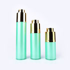 Airless Green Empty Cosmetic Bottles PMMA Material With Gold Plating Pump
