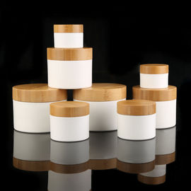 Different Sizes Plastic Cream Jar With Bamboo Lid