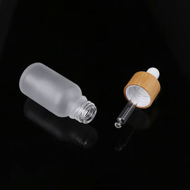 White Glass Dropper Bottle With Bamboo Glass Pump