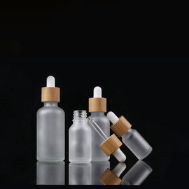 White Glass Dropper Bottle With Bamboo Glass Pump