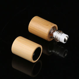 Bamboo Cover Glass Empty Roll On Bottle