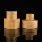 Plastic Empty Cosmetic Jars With Bamboo All Covered