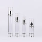 Silver Plastic Plating Ribbed 30ml Airless Cosmetic Bottles