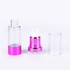 Pink Transparent Plastic Plating Lotion Airless Vacuum Pump Bottle