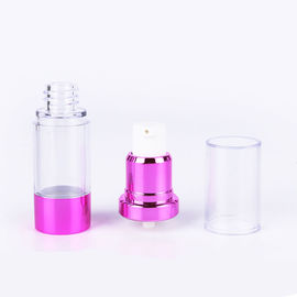 Pink Transparent Plastic Plating Lotion Airless Vacuum Pump Bottle