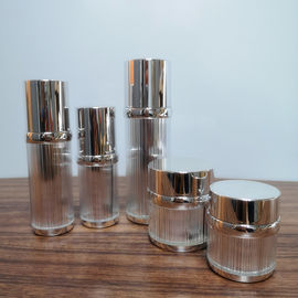 Personal Care Acrylic Ribbed Plating Airless Cosmetic Bottles