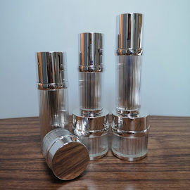 Personal Care Acrylic Ribbed Plating Airless Cosmetic Bottles