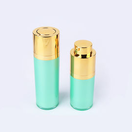 15ML 30ML 50ML green plastic PP twist up gold pump OEM round airless bottles cosmetic