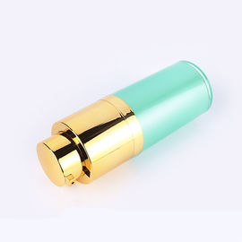 15ML 30ML 50ML green plastic PP twist up gold pump OEM round airless bottles cosmetic