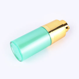 15ML 30ML 50ML green plastic PP twist up gold pump OEM round airless bottles cosmetic