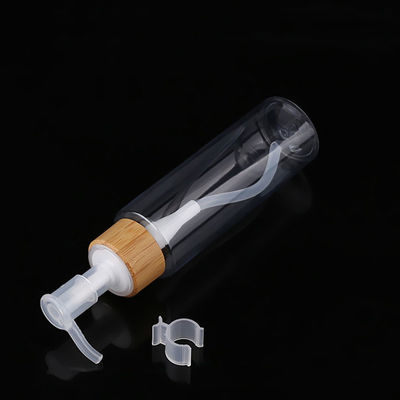 15ml 30ml 50ml  transparent clear plastic PET bamboo pump locker airless pump bottles China supplier