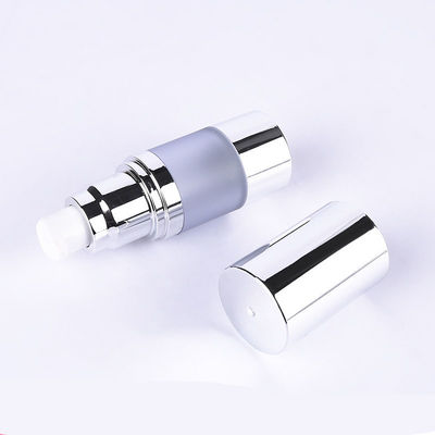 Multiple capacity 15ml 30ml 50ml plastic silver frosted body China manufacturers foundation round airless pump bottle wh