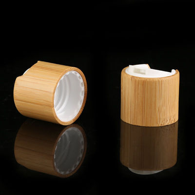 Natural Bamboo Lid Wooden Screw Cap For Cosmetic packaging Bottle