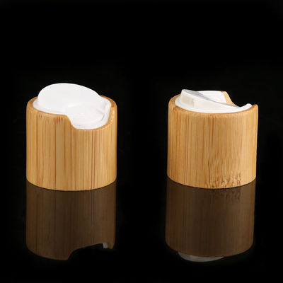 Natural Bamboo Lid Wooden Screw Cap For Cosmetic packaging Bottle