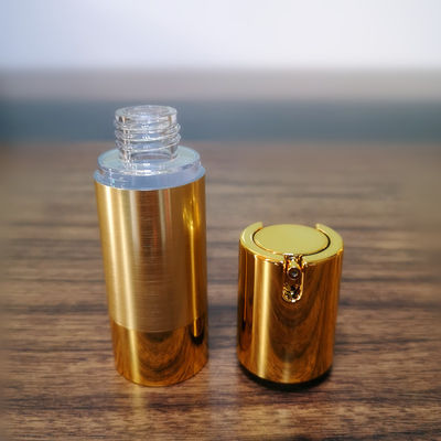 Special 15ml 30ml 50ml gold frosted vacuum skin care silver chambercosmetic manufacturer lotion airless pump bottle