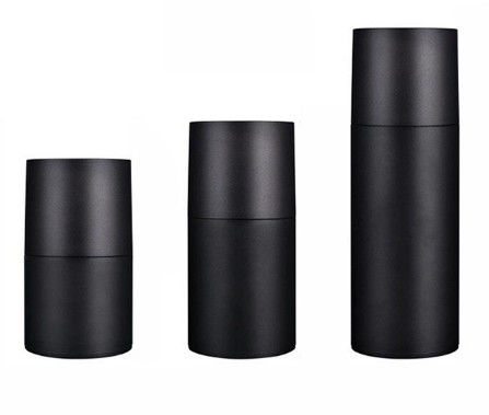 Matte Black Empty Cosmetic Plastic 30ml 50ml 100ml Cylinder Liquid Skincare Container Skin Care Airless Pump Bottle For