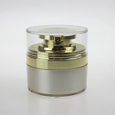 Free sample 15g 30g 50g acrylic white and silver cosmetic cream airless jar