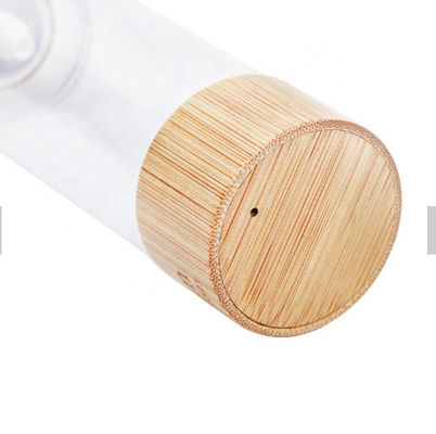 Plastic Luxury Pump Bamboo Lotion Cosmetics Packaging Airless Bottle