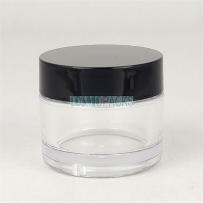 Luxury 15g 30g 50g Matte Black Square Glass Cosmetic Jar For Cream