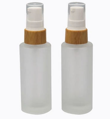 Bamboo Glass Frosted Mist Spray Bottles & Jars for Facial Serum Lotion 5g~250g