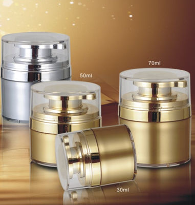 Luxury Shiny Gold Empty Plastic Cosmetics Cream Jars 15g 30g 50g