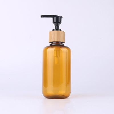 100ml Round Shoulder PET Plastic Shampoo Bottle Amber Body Wash Press Pump Lotion Bottle