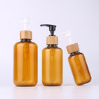 Amber Transparent Round Shoulder PET Plastic Press Pump Bottle For Shampoo 130ml