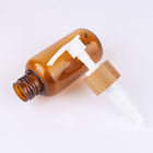 Amber Transparent Round Shoulder PET Plastic Press Pump Bottle For Shampoo 130ml
