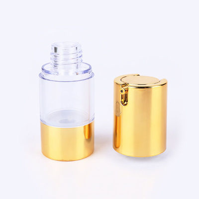 Gold Transparent Airless Cosmetic Bottles For Lotion Spray 30ml 50ml