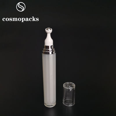 Acrylic Serum Roller Airless Cosmetic Bottles Creamy White