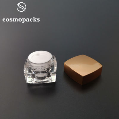 15g 30g Acrylic Clear Square Cosmetic Cream Jars 60mm Diameter