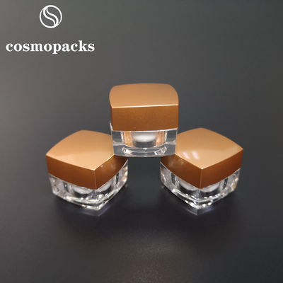 15g 30g Acrylic Clear Square Cosmetic Cream Jars 60mm Diameter