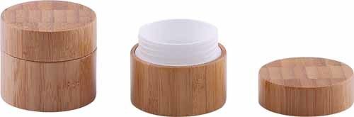 100g Leakproof PP Cosmetic Jar Containers With Bamboo Cover