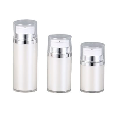 50ml 80ml Acrylic Lotion Airless Bottle Pearlescent White Color