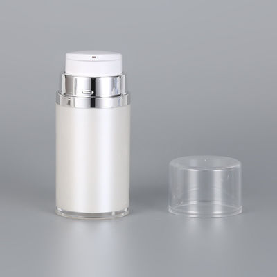 50ml 80ml Acrylic Lotion Airless Bottle Pearlescent White Color