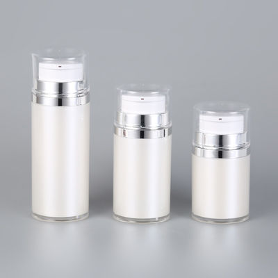 50ml 80ml Acrylic Lotion Airless Bottle Pearlescent White Color