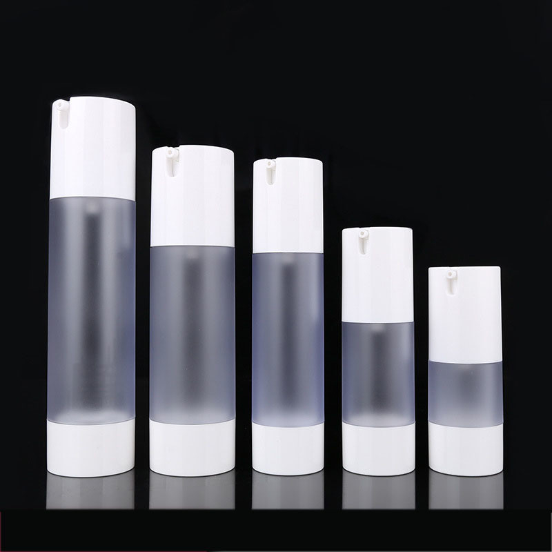 White Plastic PP Cream Airless Cosmetic Bottles 15ml 30ml 50ml