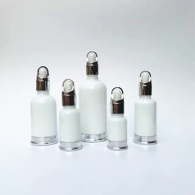 Luxury Empty 15ml 30ml Glass Face Oil Serum Bottle Packaging Cosmetic Pump Bottle