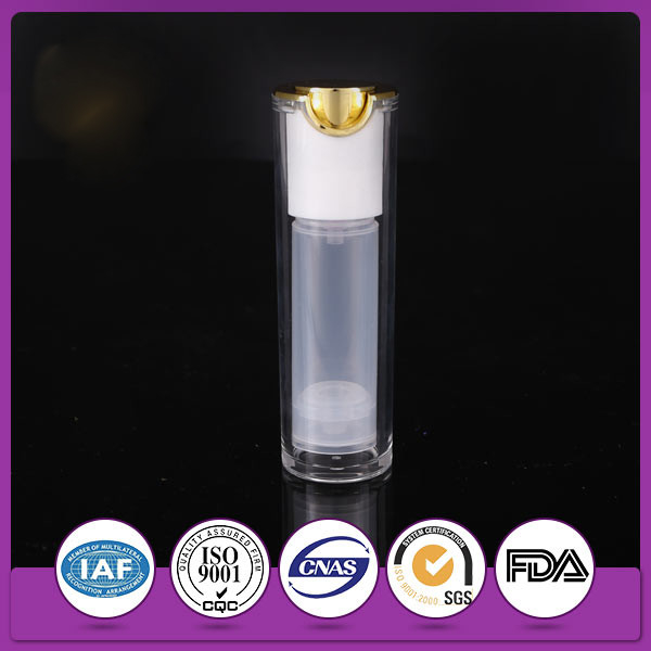 20ml Round Skincare Acrylic Snap On Bottle Airless Pump Cosmetic Bottle