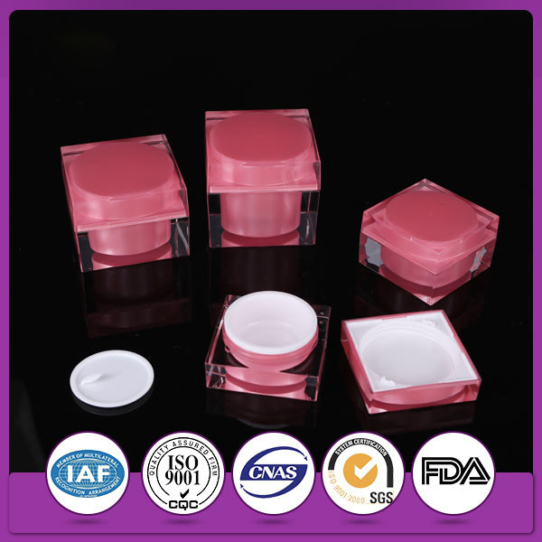 Empty Acrylic Skincare Plastic Double Wall Cosmetic Packaging Jar 20G With Screw Lids