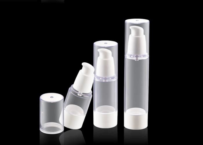 Clear Plastic Airless Cosmetic Bottles Containers 15ml 30ml For Skincare