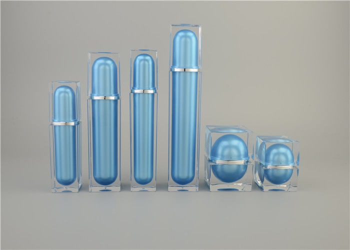Blue Color Coated Skin Care Cosmetic Plastic Lotion Bottles Cream Jars Lotion Bottles Foundation Emulsion Scrub Bottle