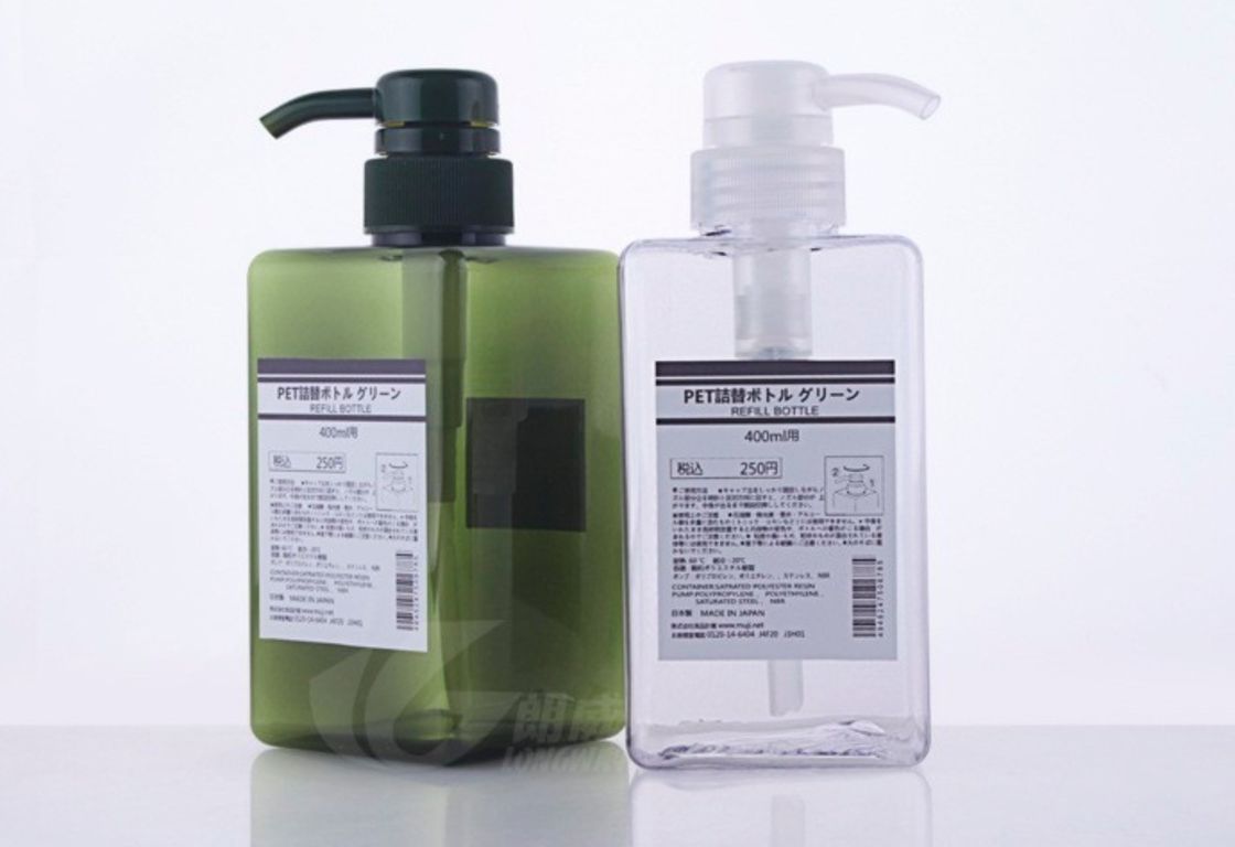 Shower PET Plastic Bottles 650ml Square For Cream Hand Washing Custom Color OEM 