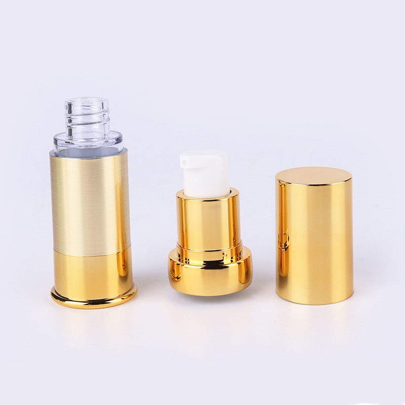 Gold Plating Acrylic Airless Cosmetic Bottles Airless Pump Bottle AS Material