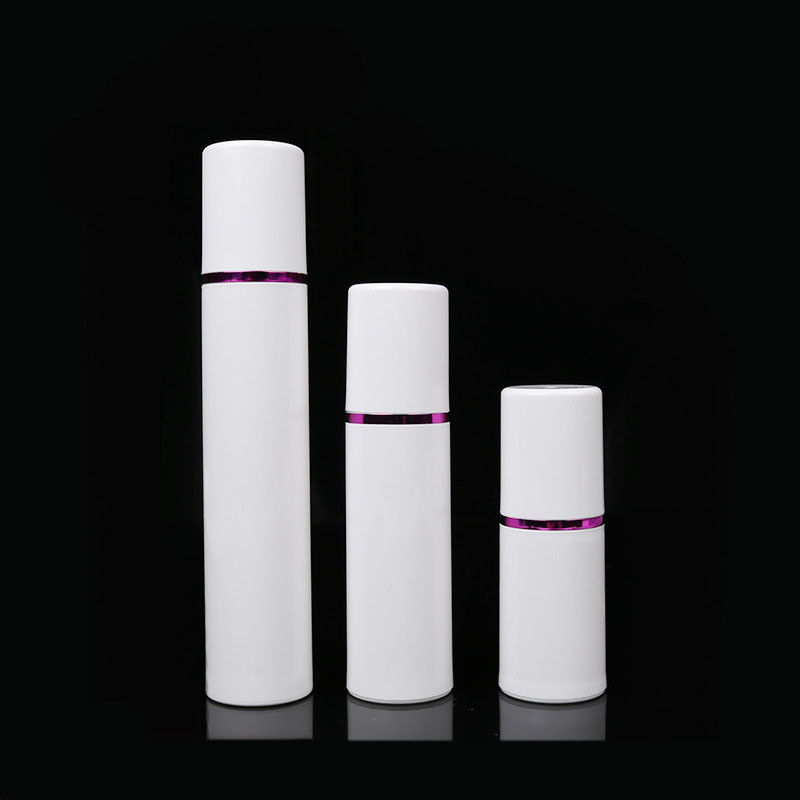 Luxury Hot Stamping Airless Cosmetic Bottles Empty White Acrylic Material