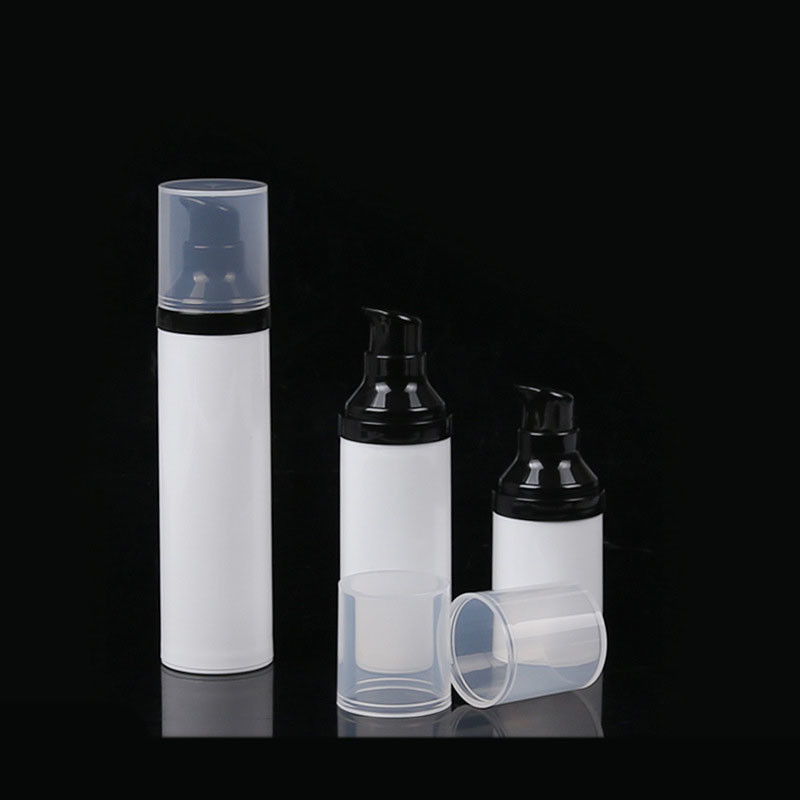 PP Material Airless Cosmetic Bottles Small Volume White Color For Lotion