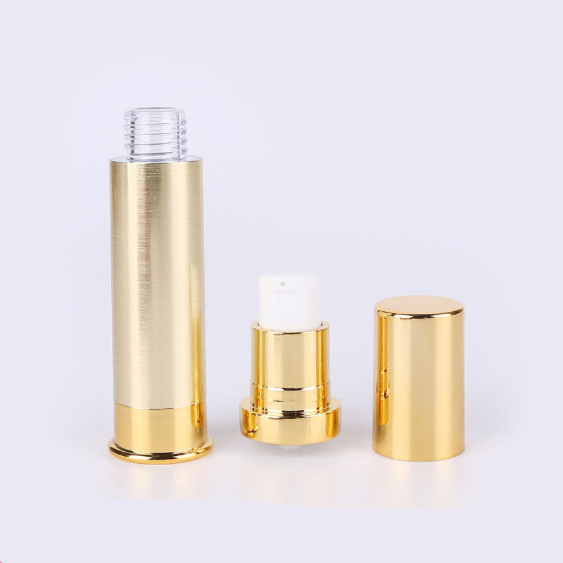 Luxury Gold Plating Airless Lotion Bottle 5 / 10ml Small Cosmetic Containers